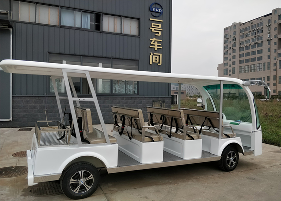 11 Sofa Seats Electric Sightseeing Car With Rear Cargo Box / Fiber Glass Body
