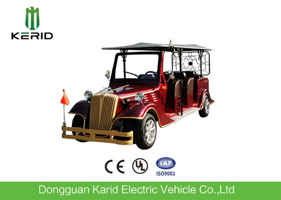 Electric Powered Vintage 8 Person Golf Cart Tour Bus With 48V DC Motor
