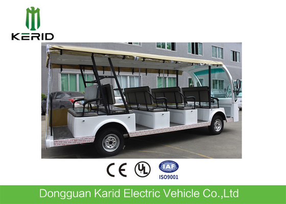 Battery Operated 11 seater 5kw Electric Sightseeing Car Club Cart With Rain Shade For Hotel