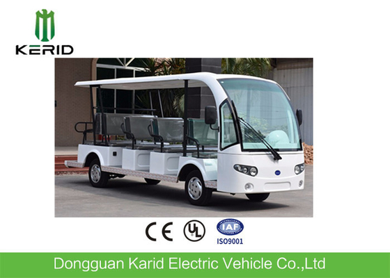 White 14 Passenger Electric Sightseeing Car AC Motor / Electric Tour Bus