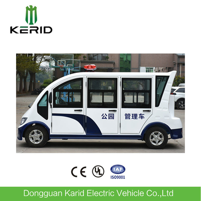 White Color 5kW Enclosed Passenger Cabin Electric Sightseeing Bus Tourist Buggy With a Rear Led Screen For Resort