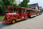 42 Seater Mini Trackless Train With Metal Structure Beam 76 KW Rated Power Petrol Engine