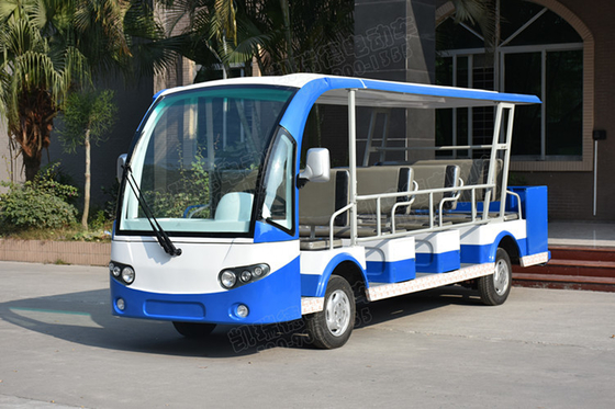 Battery Operated Electric Shuttle Bus / Electric Sightseeing Car 14 Passengers With 72V DC Motor