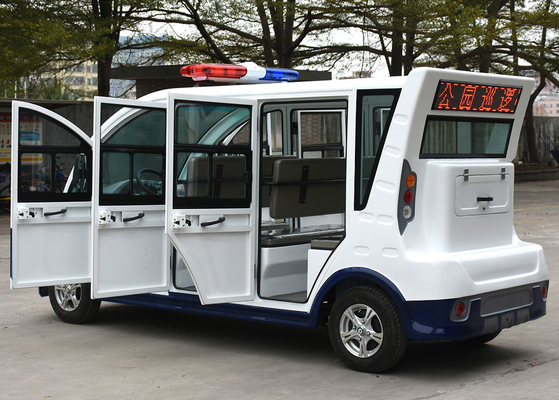 Enclosed Cabin 5kw Electric Sightseeing Car With Rear Cargo Box For City Walking Street