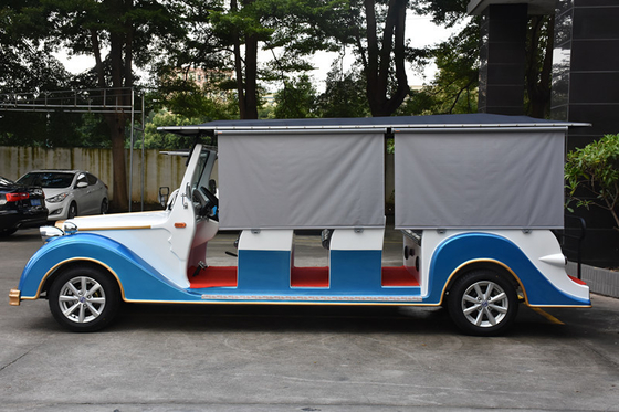 Lithium Battery Operated Retro Electric Car , 8 Seats Electric Passenger Vehicle With Sunshade