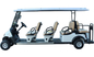 Pure White Color Golf Sightseeing Car Electric Powered Golf Carts With 6+2 Sofa Seats