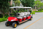 Red Body Color Sightseeing Car 8 Passenger Electric Golf Buggy With Plastic Storage Tank